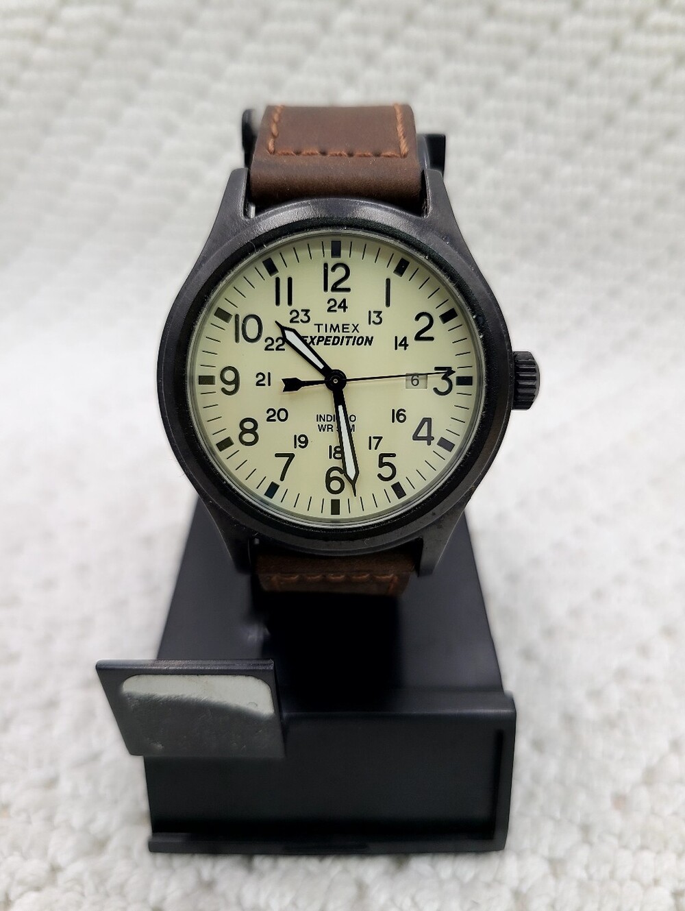 Timex Expedition Field Watch - Cream Dial, Brown Leather Strap